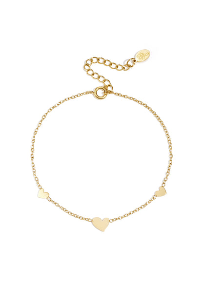 Bracciale classico con cuori - acciaio inossidabile