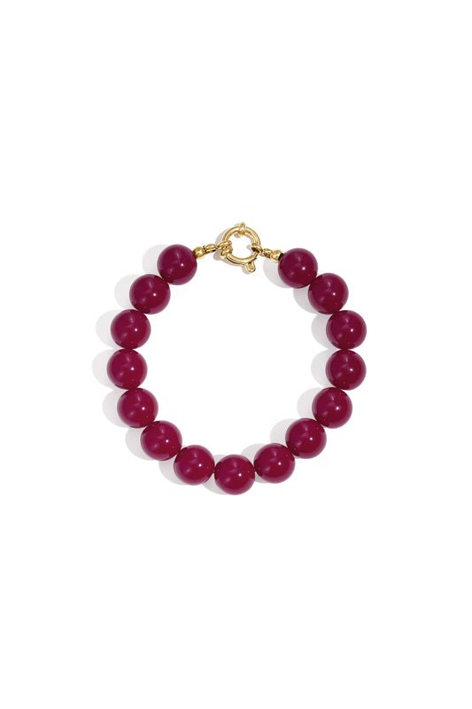 Bracciale con perline medie e chiusura frontale - 12 mm