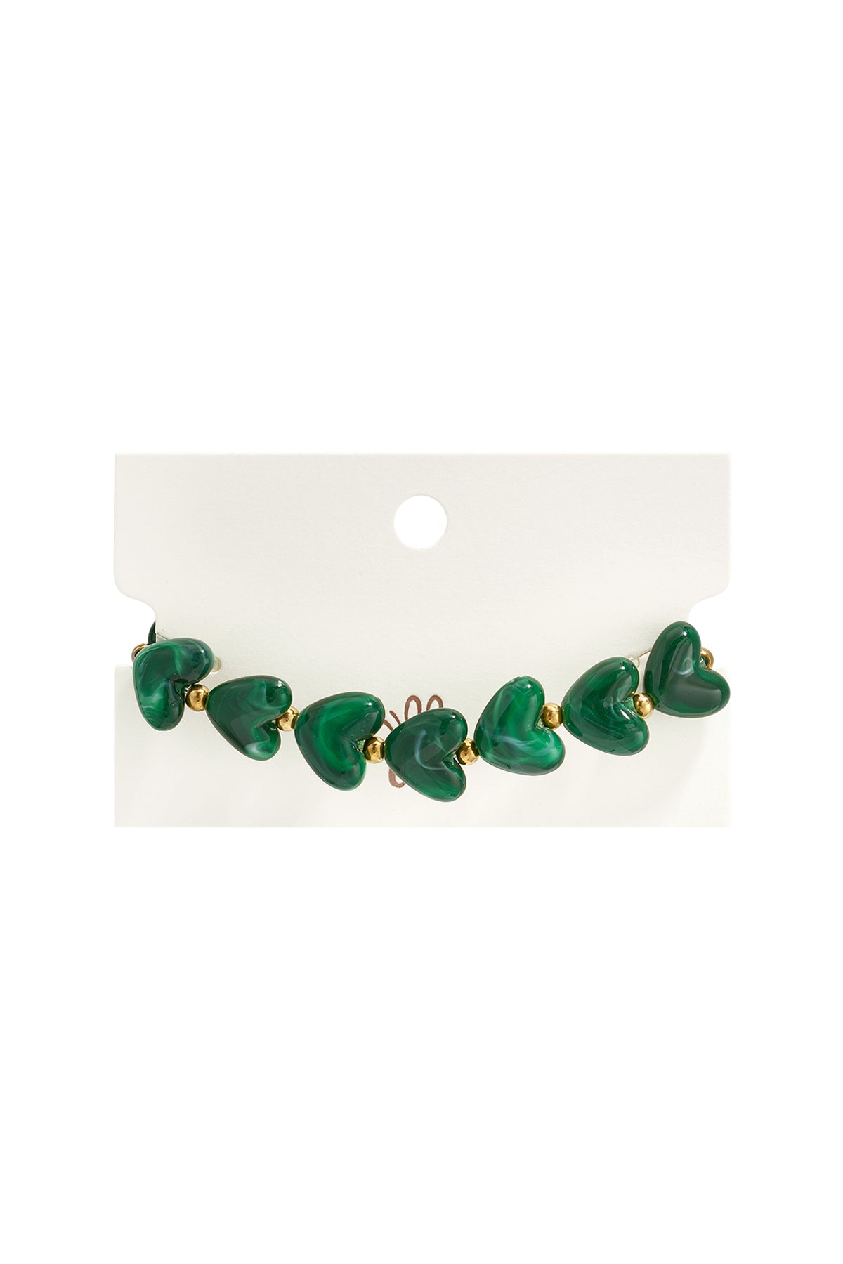 Bracciale elastico con perline a forma di cuore