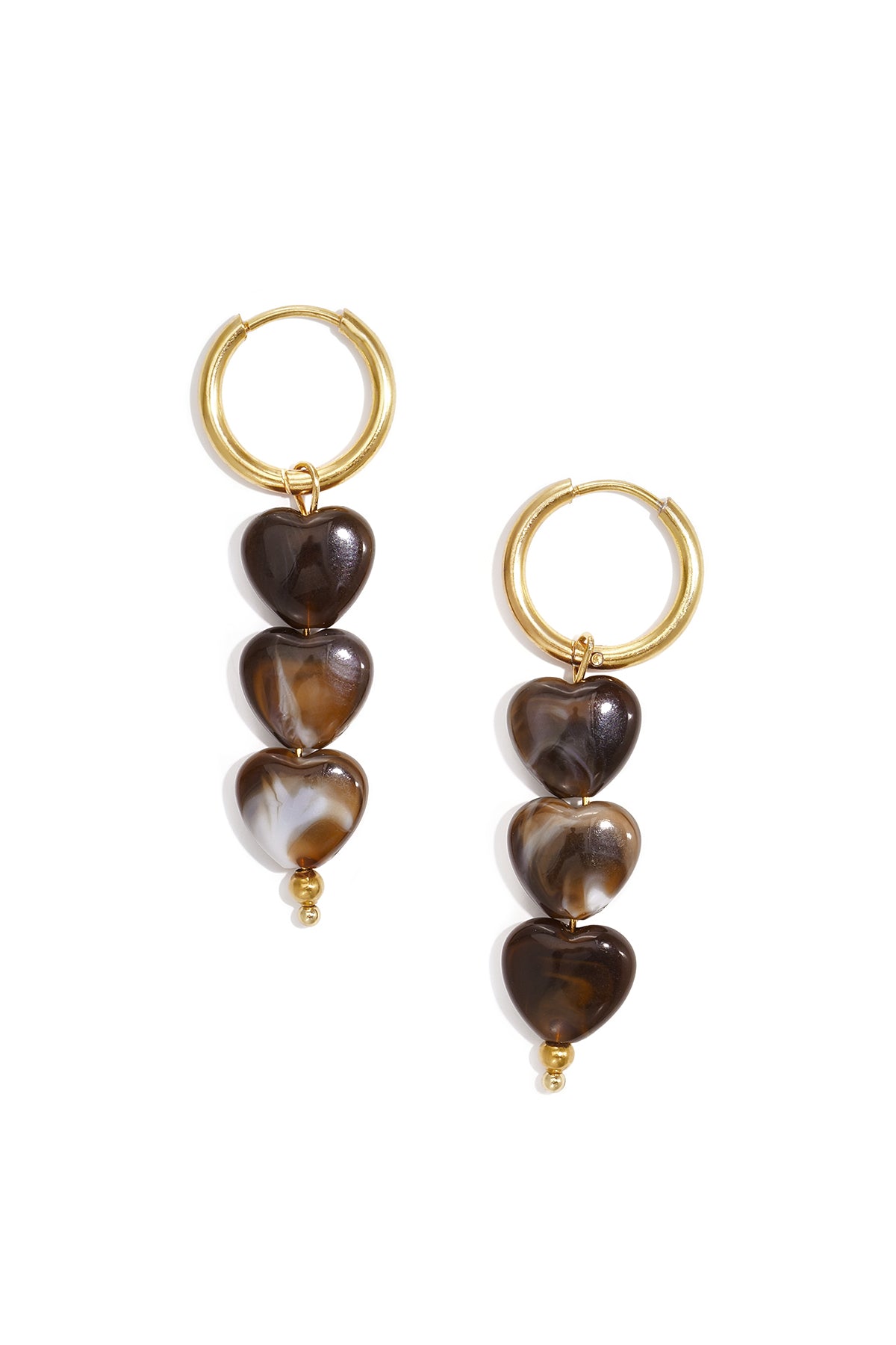 Orecchini a forma di cuore con perline in acciaio inossidabile, serie Simple Daily Simple, gioielli da donna.