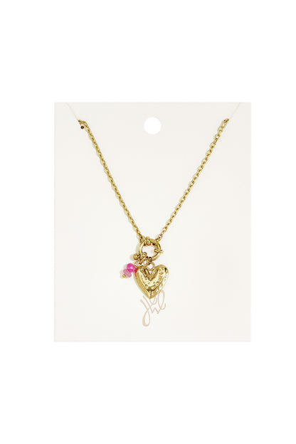 Collane con ciondolo a forma di cuore in acciaio inossidabile, serie Simple Daily Simple, gioielli da donna
