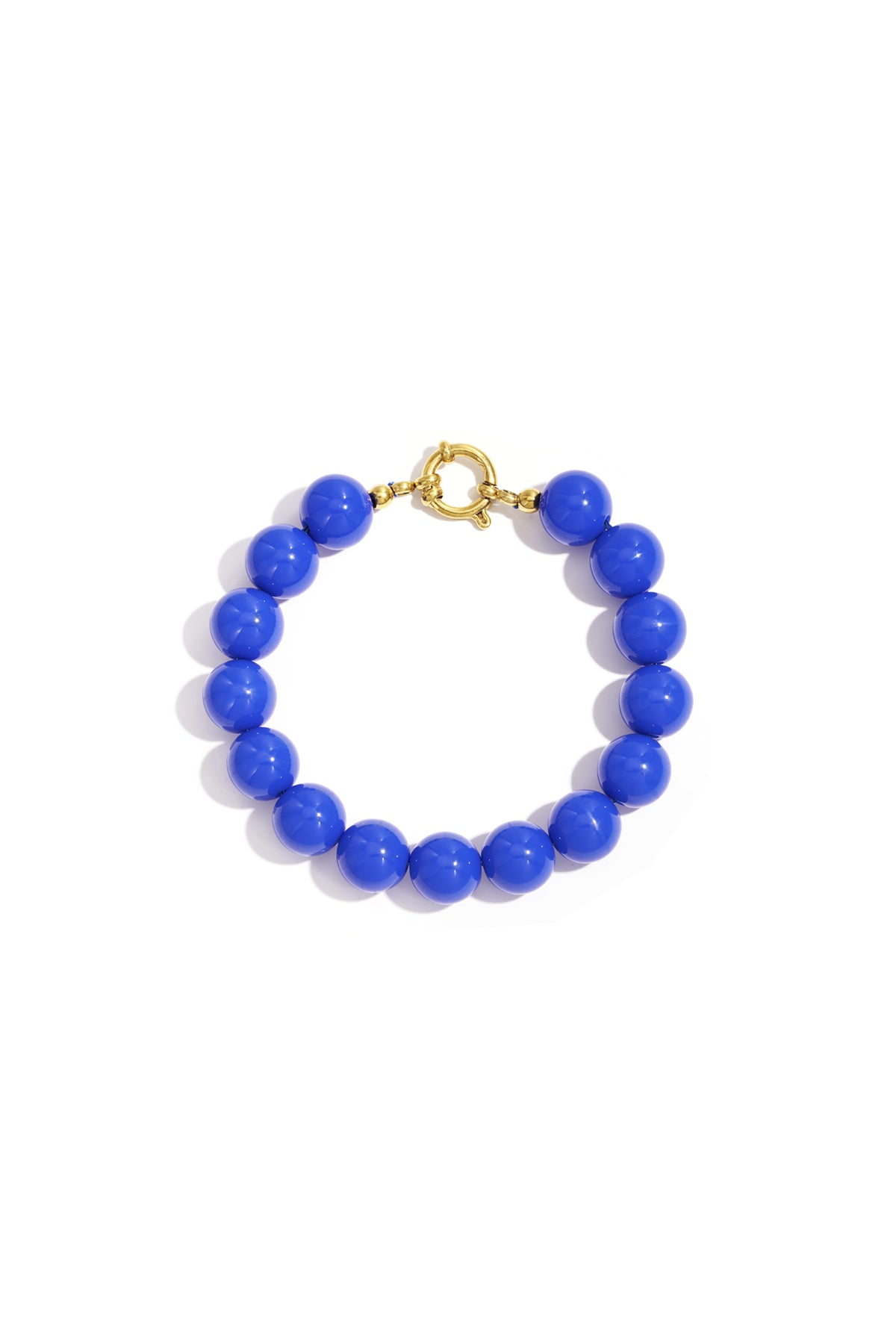 Bracciale con perline medie e chiusura frontale - 12 mm