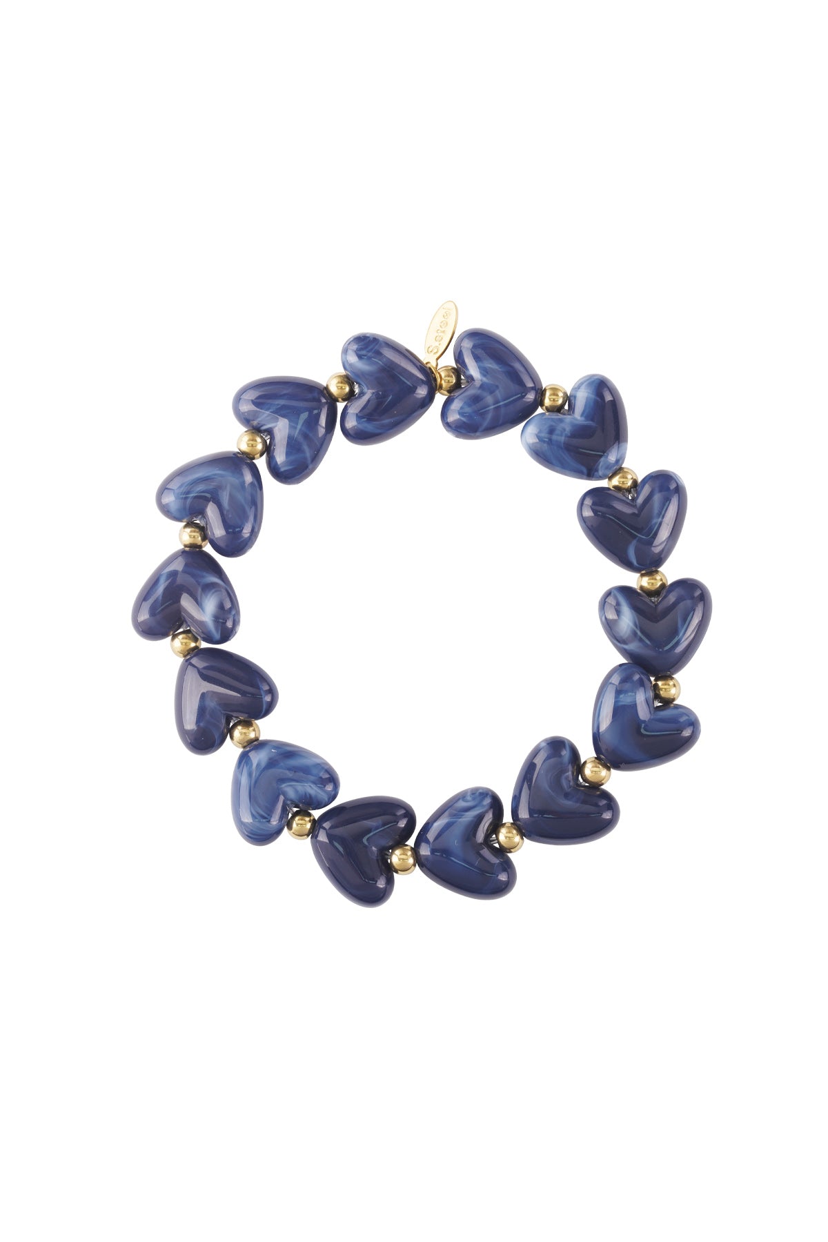 Bracciale elastico con perline a forma di cuore