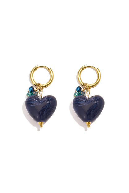 Orecchini a forma di cuore con perline in acciaio inossidabile, serie Simple Daily Simple, gioielli da donna.