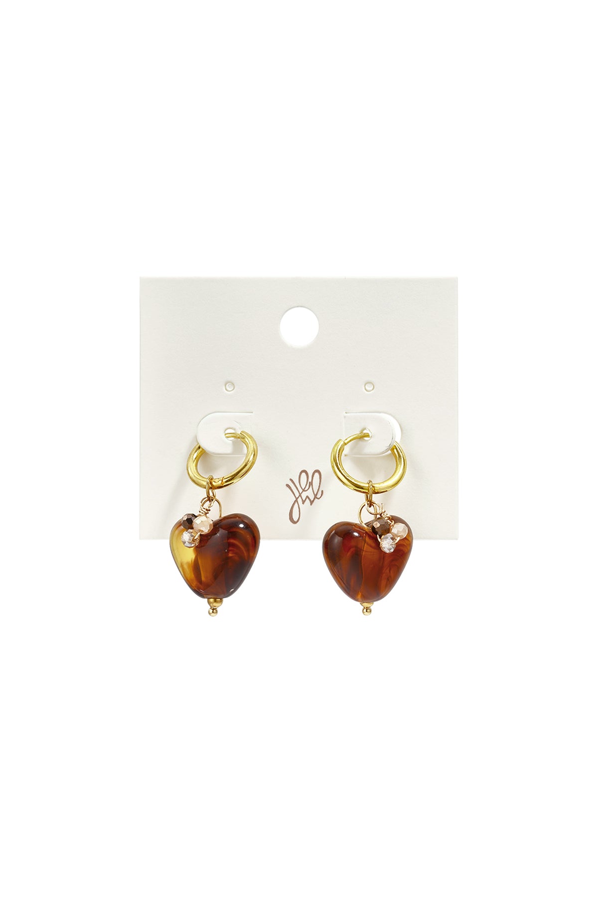 Orecchini a forma di cuore con perline in acciaio inossidabile, serie Simple Daily Simple, gioielli da donna.