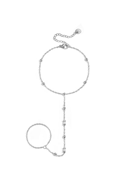 Collana da polso con perline e pietre rettangolari
