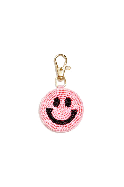Ciondoli per borse con faccina sorridente, accessori casual in vetro per tutti i giorni