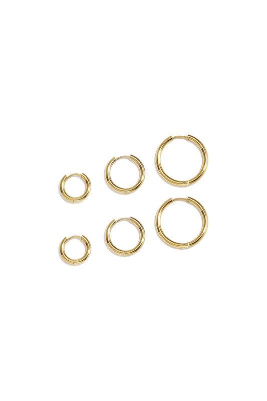 Set di orecchini in acciaio inossidabile dalla forma geometrica, semplici, per tutti i giorni, serie Simple, gioielli da donna