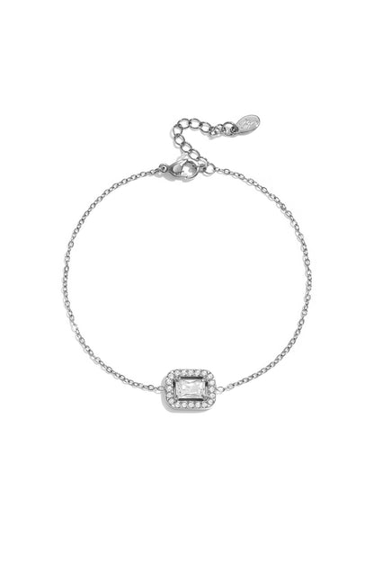 Braccialetti con ciondoli rettangolari in acciaio inossidabile, semplici, della serie Daily Simple, gioielli da donna.