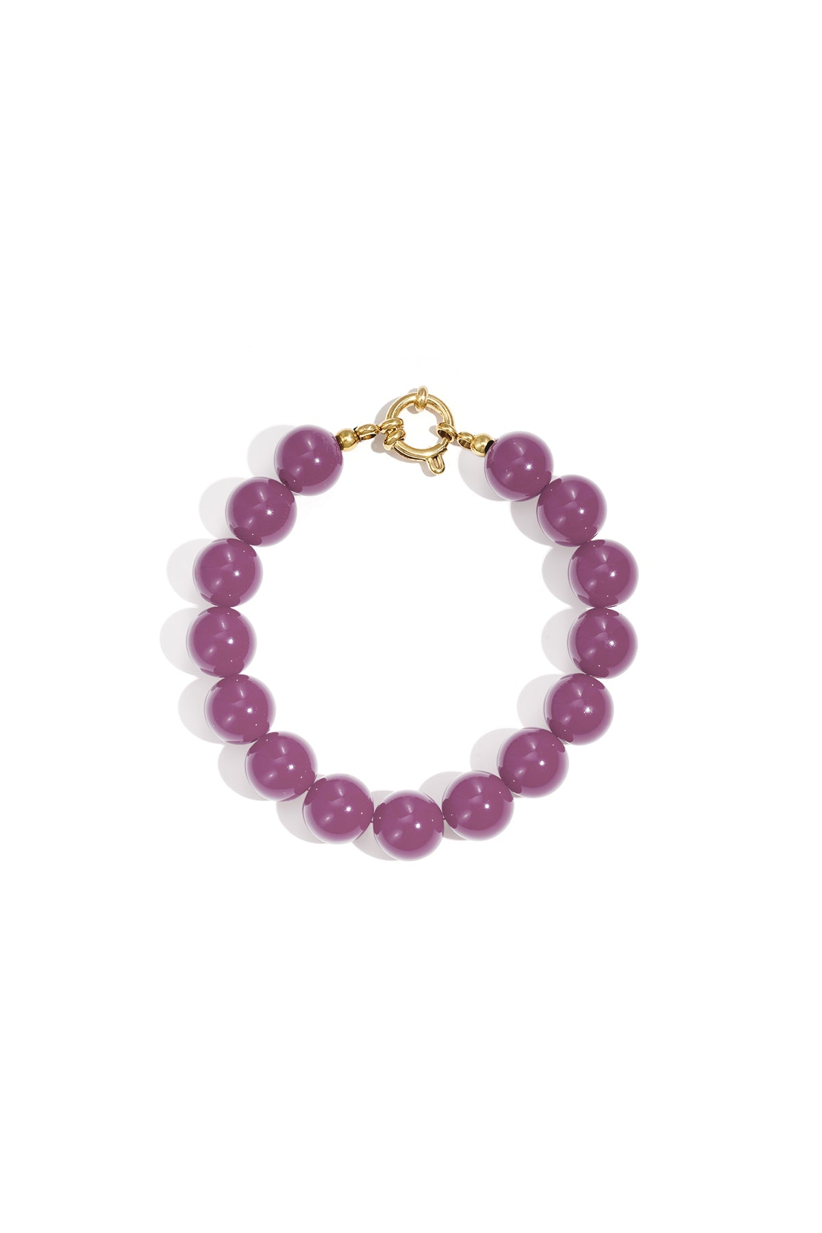 Bracciale con perline medie e chiusura frontale - 12 mm