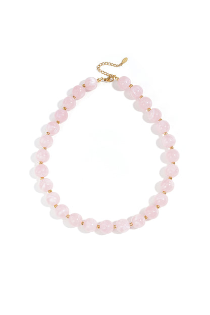 Collana di perline con perle dorate da 135 mm