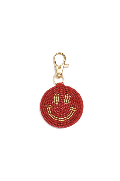 Ciondoli per borse con faccina sorridente, accessori casual in vetro per tutti i giorni