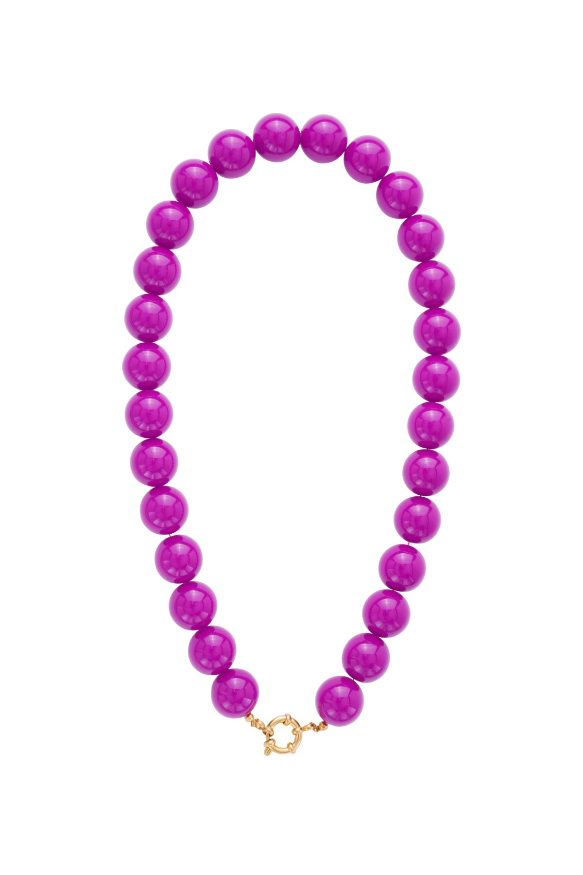 Collana con perle grandi e chiusura frontale-15mm