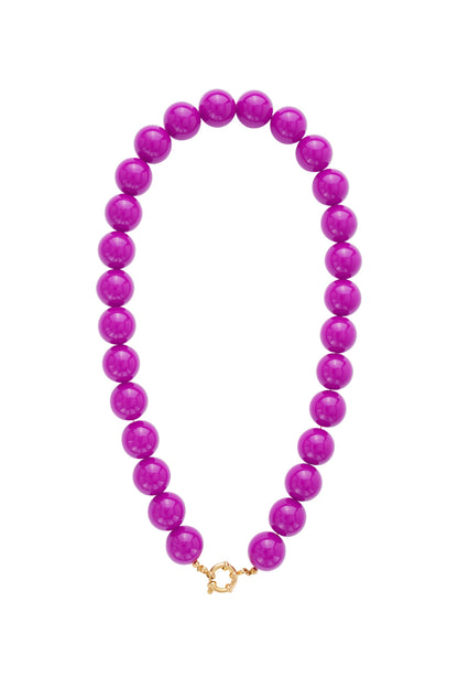 Collana con perle grandi e chiusura frontale-15mm