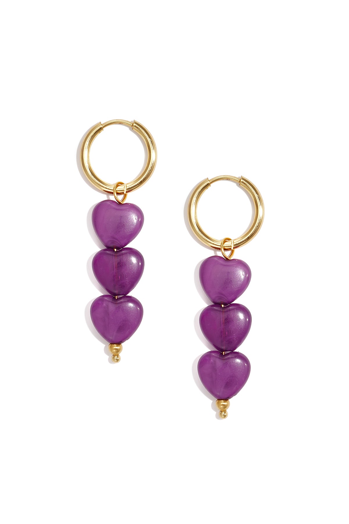 Orecchini a forma di cuore con perline in acciaio inossidabile, serie Simple Daily Simple, gioielli da donna.