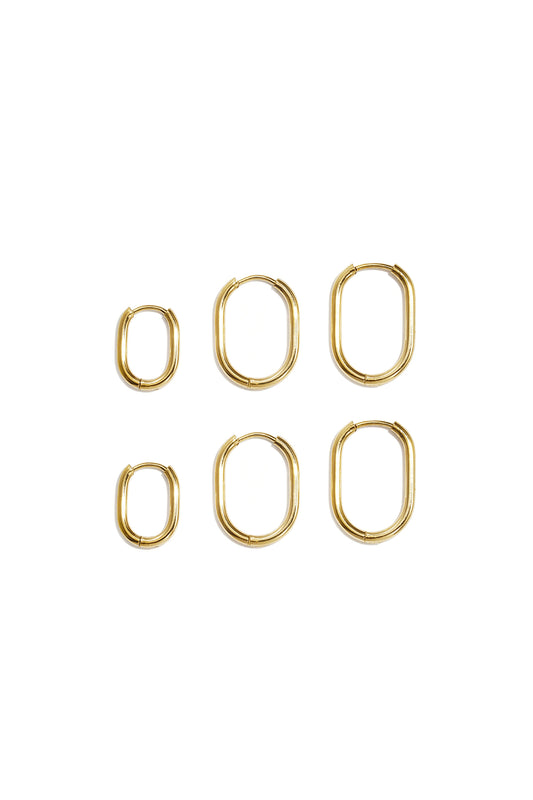 Set di orecchini in acciaio inossidabile dalla forma geometrica, semplici, per tutti i giorni, serie Simple, gioielli da donna