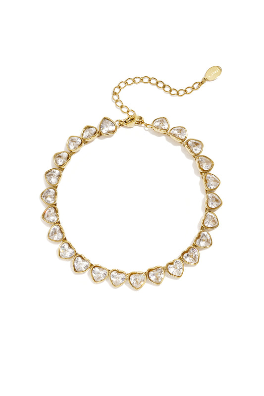 Bracciali a catena in acciaio inossidabile con cuore, serie Simple Daily Simple, gioielli da donna