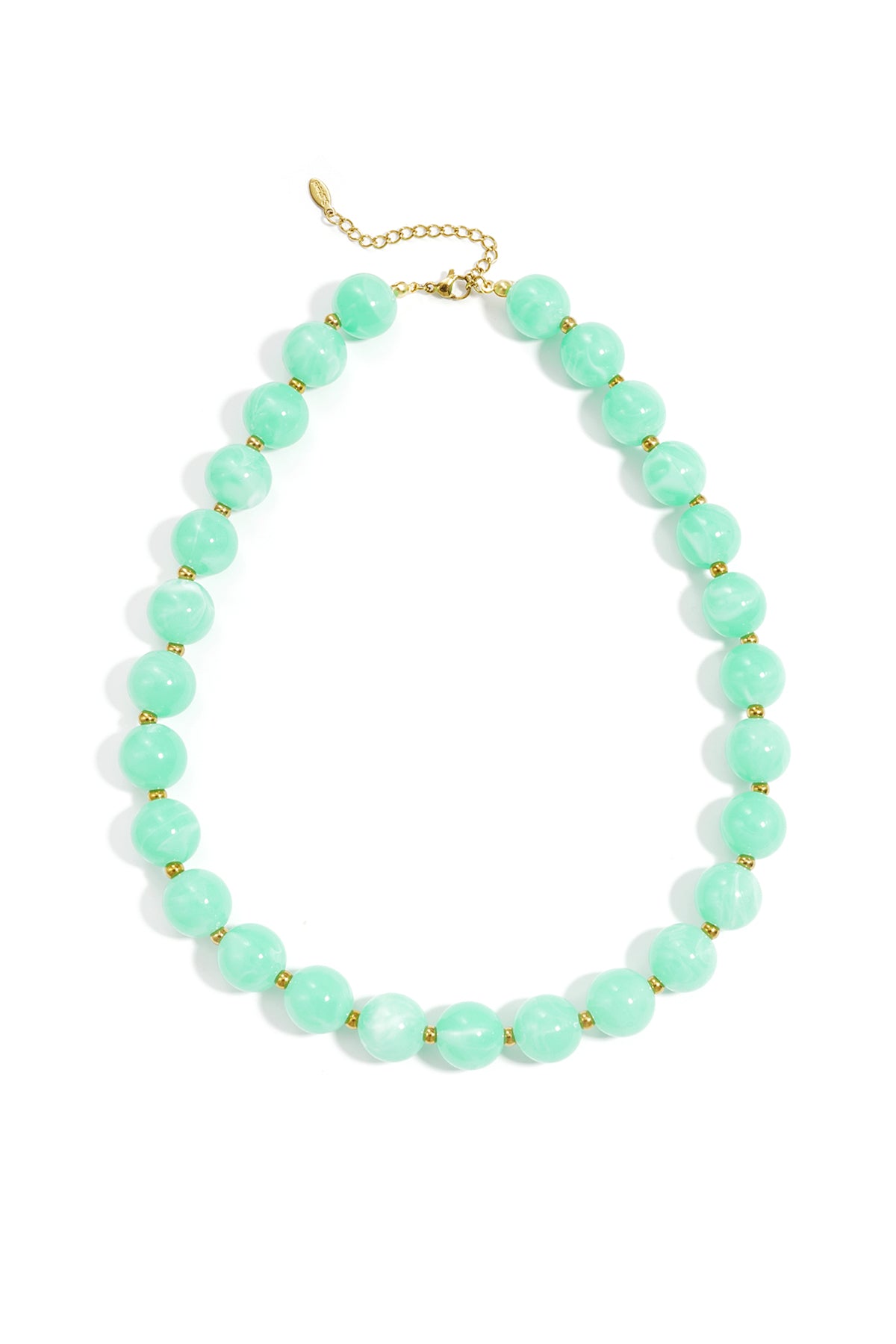 Collana di perline con perle dorate da 135 mm