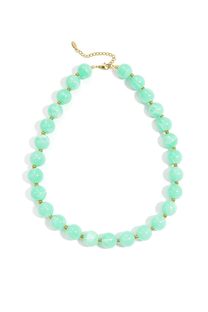 Collana di perline con perle dorate da 135 mm