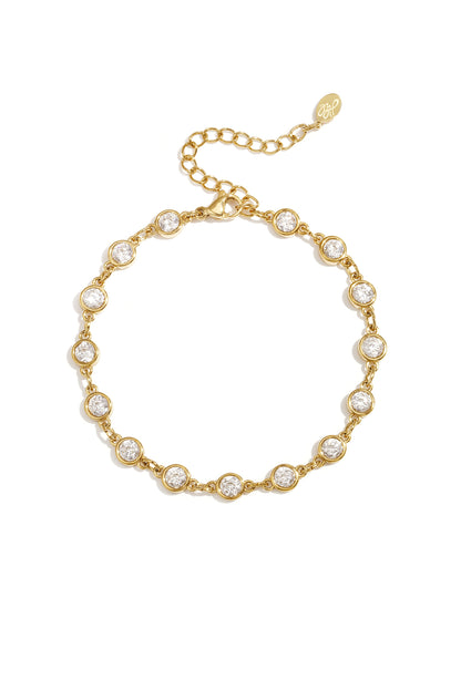 Bracciale con pietre rotonde di zirconi cubici