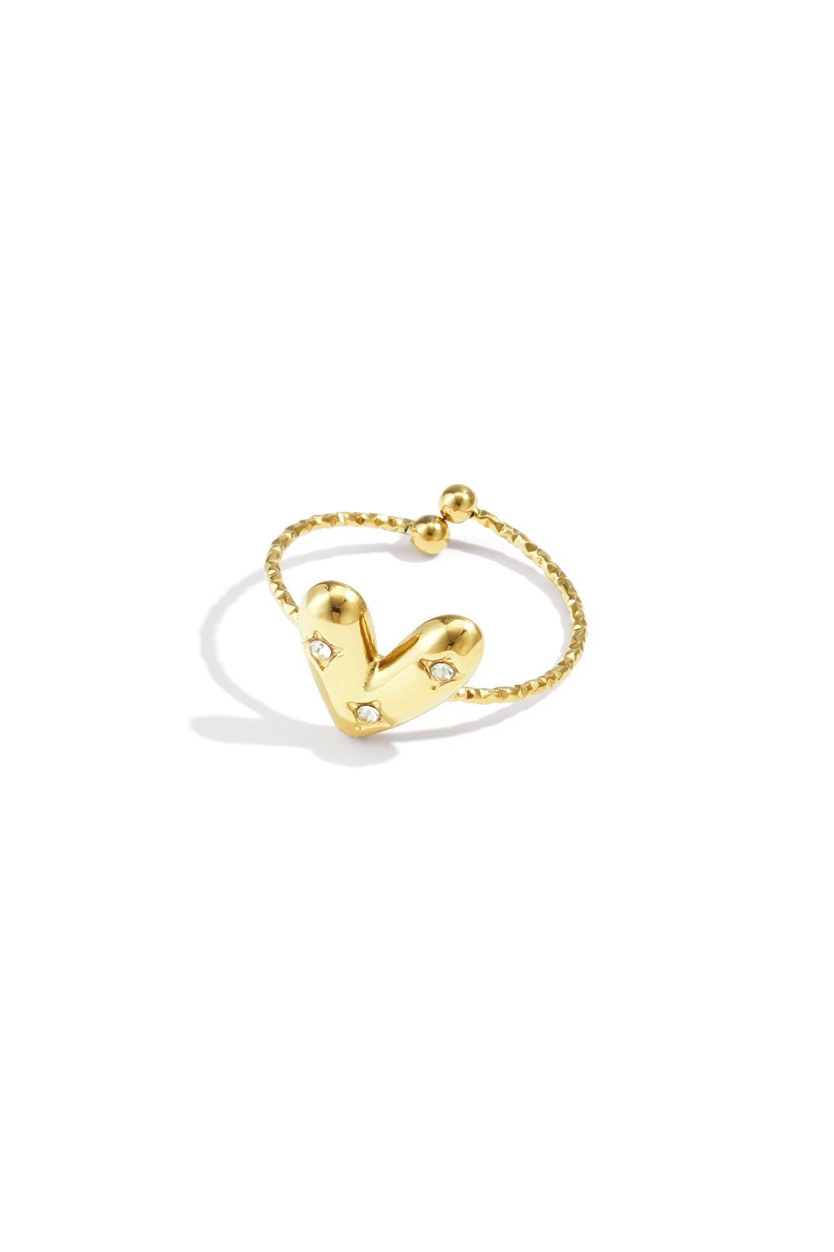 Anello regolabile con cuore decorato