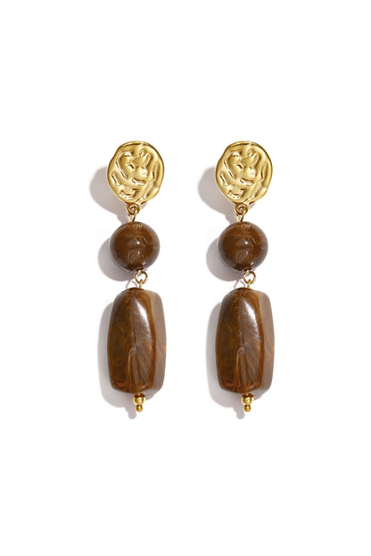 Orecchini pendenti in acciaio inossidabile con perline, serie Retro Daily Classic, gioielli da donna