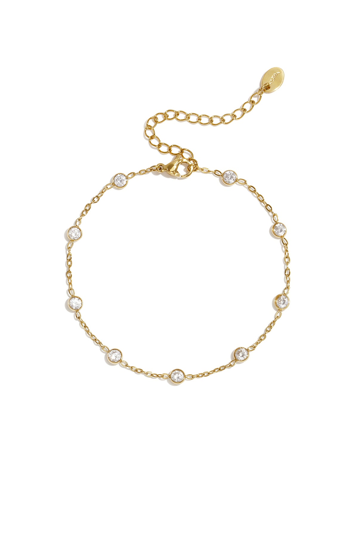 Braccialetti con ciondoli in acciaio inossidabile, modello Circle Simple, serie Daily Simple, gioielli da donna
