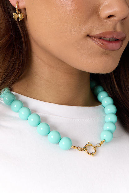 Collana con perle grandi e chiusura frontale-15mm