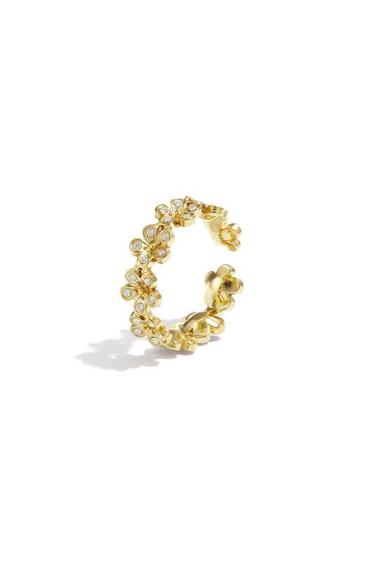 Anello a forma di margherita con pietre