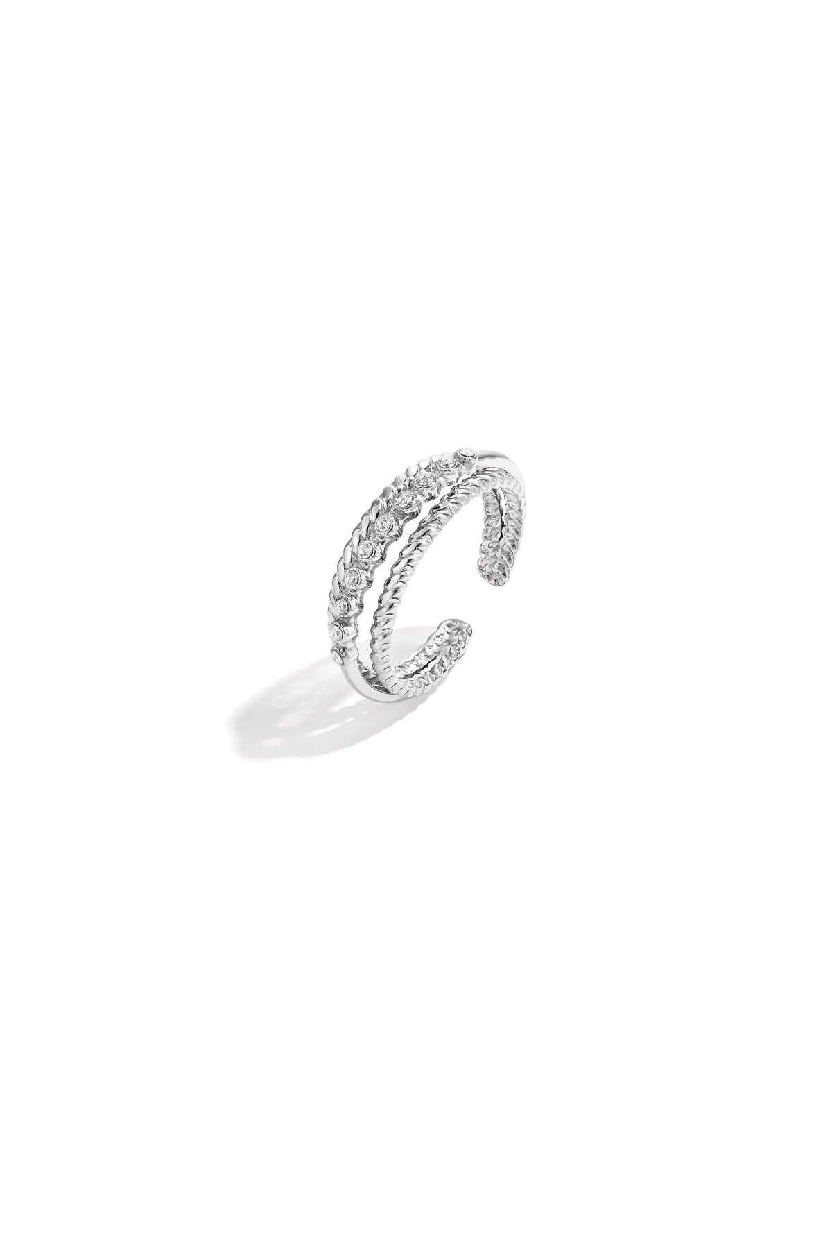 Anello doppio con piccole pietre