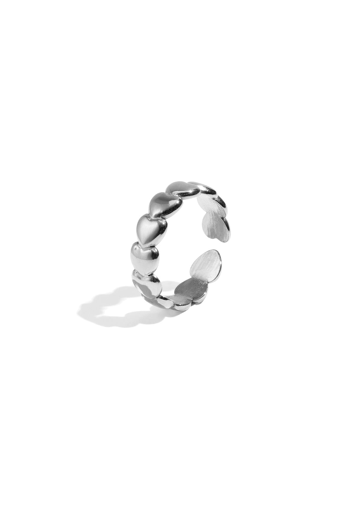 Anelli minimalisti in acciaio inossidabile a forma di cuore, casual, quotidiani, semplici, gioielli da donna