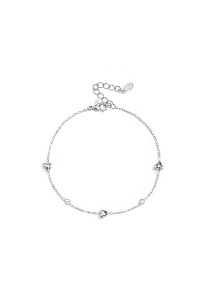 Bracciale con cuori pieni