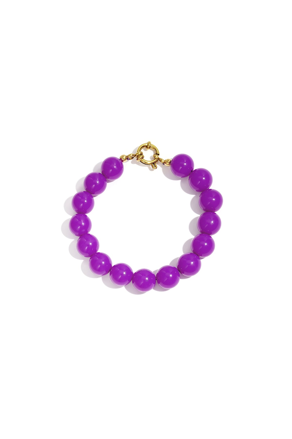 Bracciale con perline medie e chiusura frontale - 12 mm