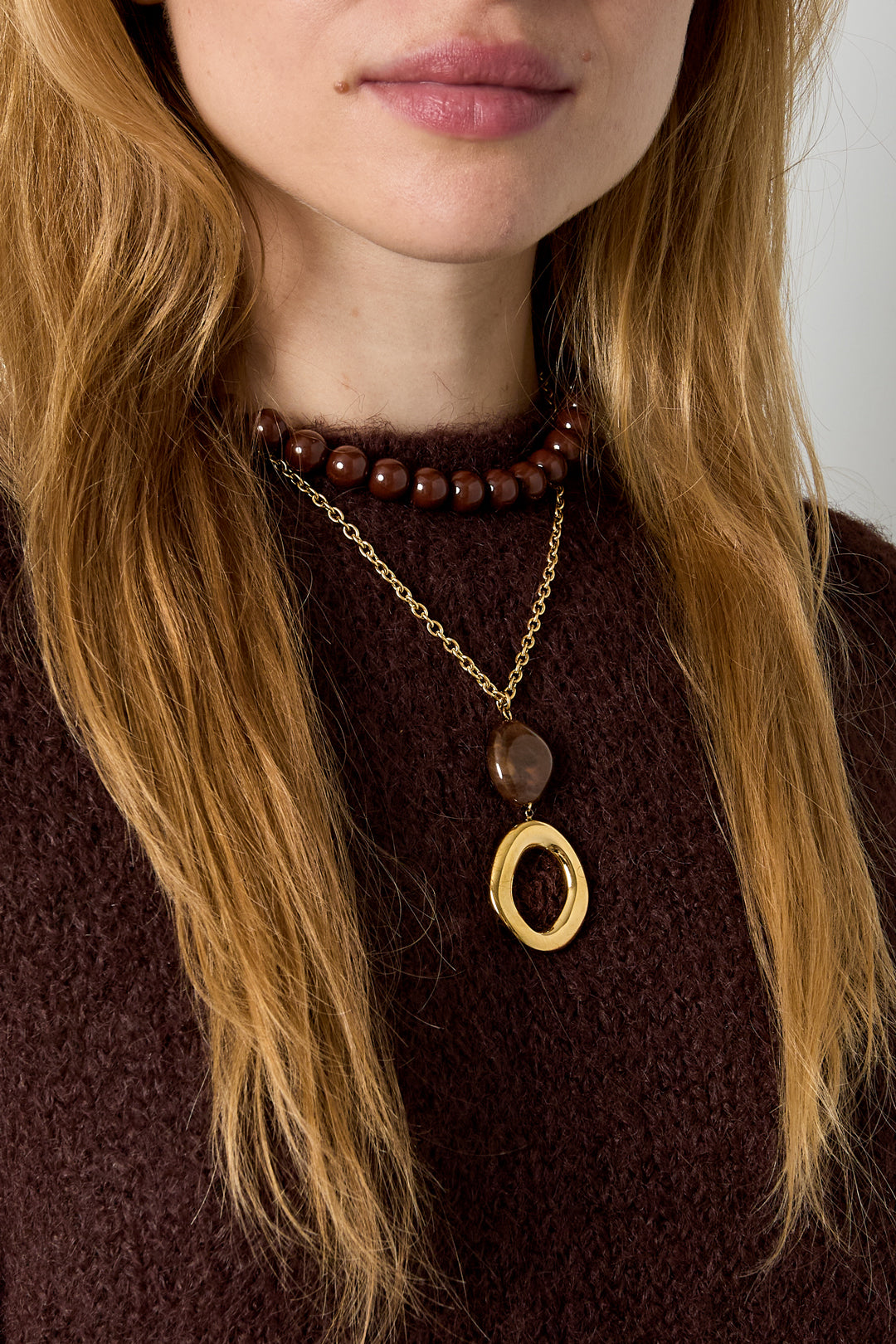 Collane con pendente in acciaio inossidabile, modello Circle, casual, quotidiano, semplice, gioielli da donna