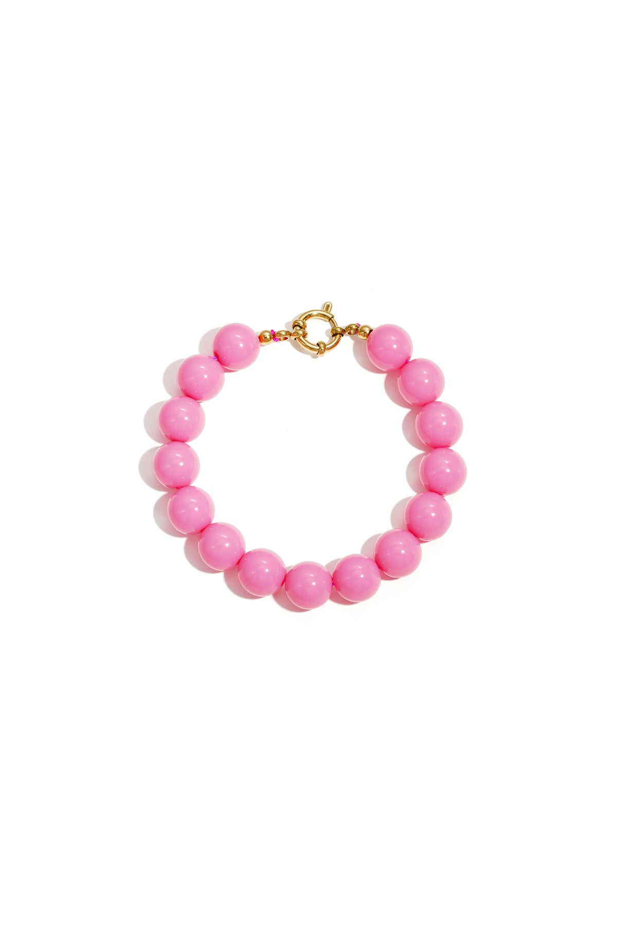Bracciale con perline medie e chiusura frontale - 12 mm