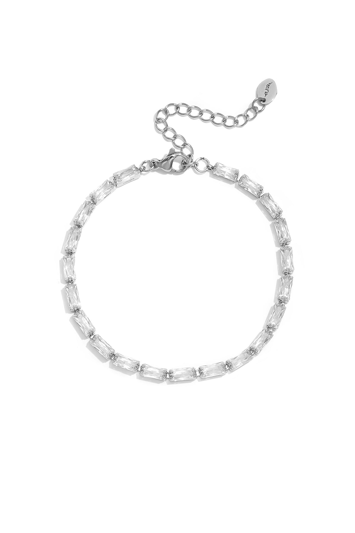 Braccialetti rettangolari in acciaio inossidabile con perline, semplici, per tutti i giorni, della serie Simple, gioielli da donna.