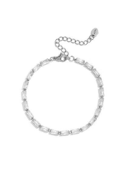 Braccialetti rettangolari in acciaio inossidabile con perline, semplici, per tutti i giorni, della serie Simple, gioielli da donna.