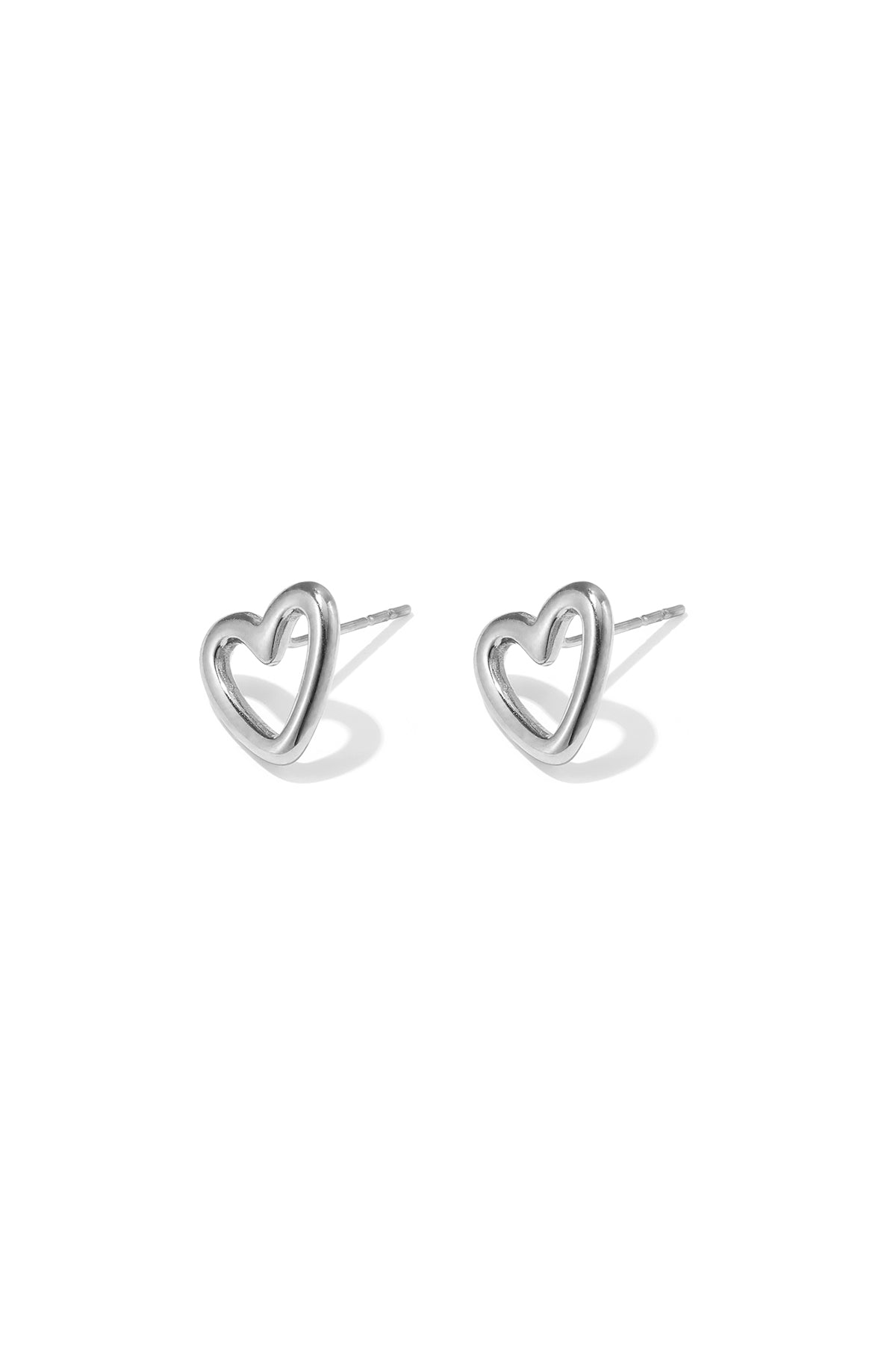 Orecchini a perno in acciaio inossidabile a forma di cuore, semplici, della serie Daily Simple, gioielli da donna.