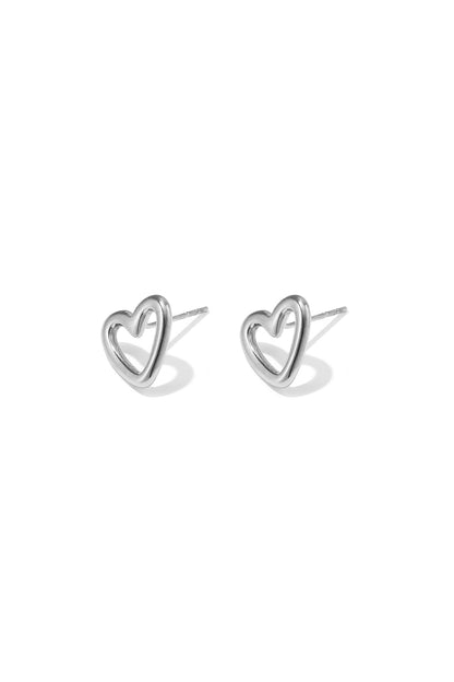 Orecchini a perno in acciaio inossidabile a forma di cuore, semplici, della serie Daily Simple, gioielli da donna.