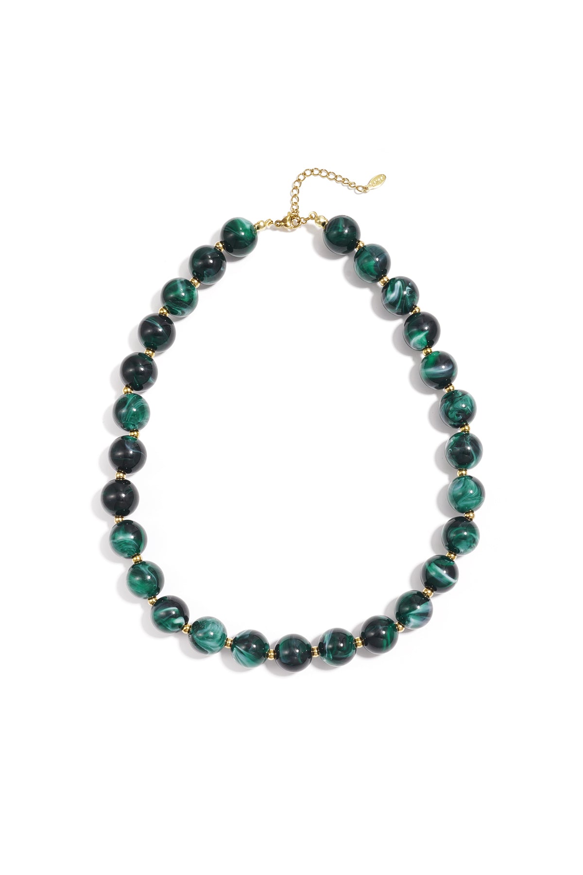 Collana di perline con perle dorate da 135 mm
