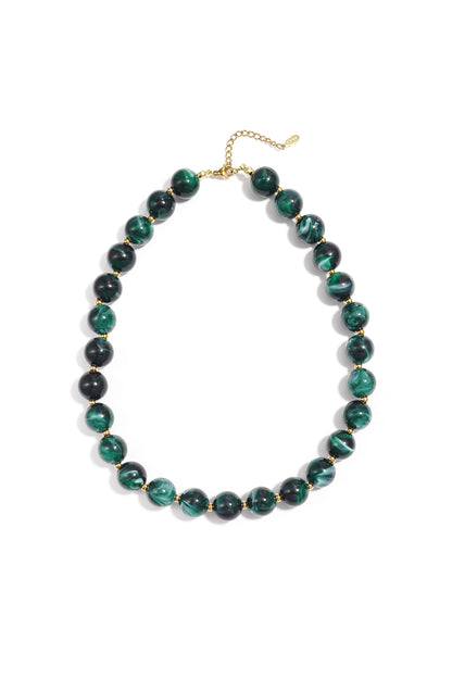 Collana di perline con perle dorate da 135 mm