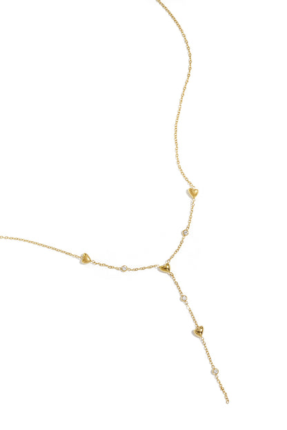 Collana a Y con cuori riempiti