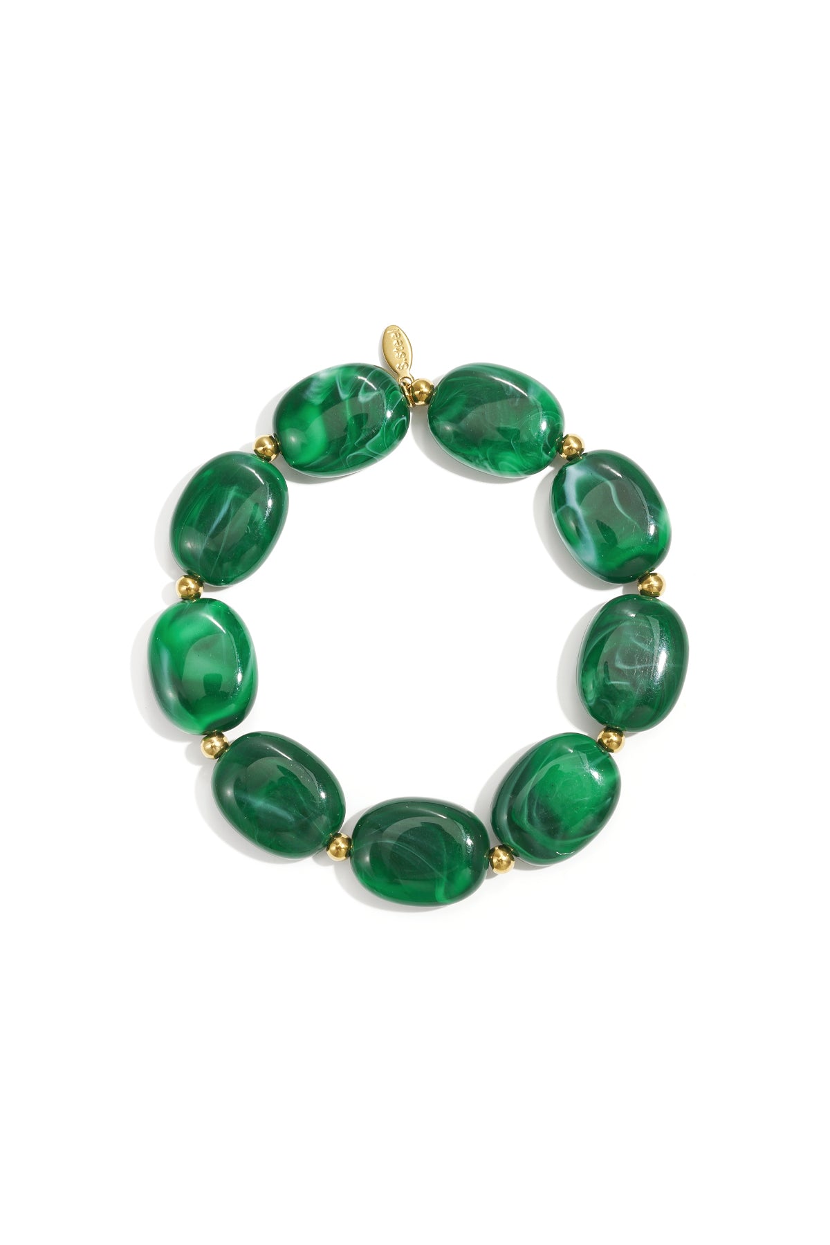 Braccialetto con perline ovali e dorate
