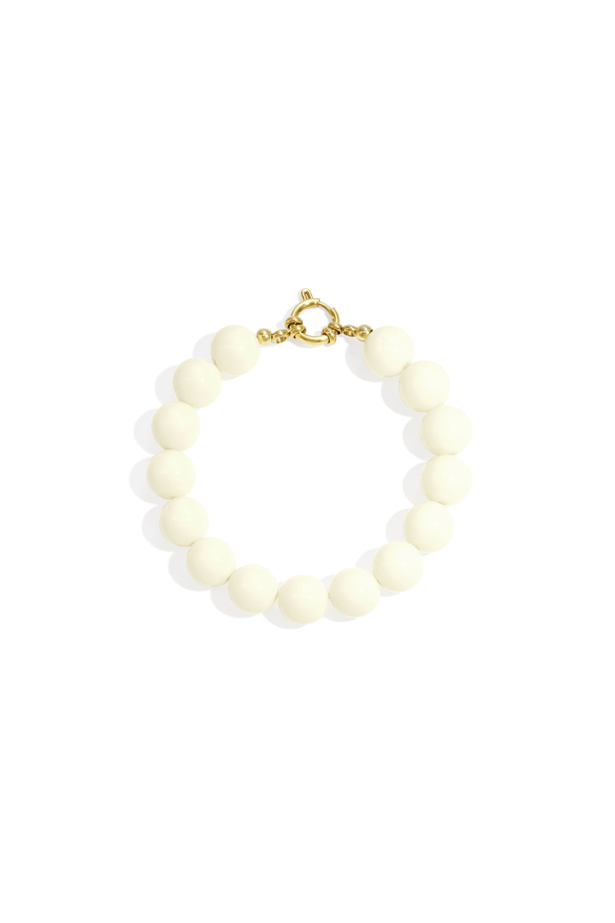 Bracciale con perline medie e chiusura frontale - 12 mm