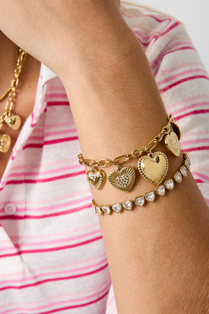 Bracciali a catena in acciaio inossidabile con cuore, serie Simple Daily Simple, gioielli da donna