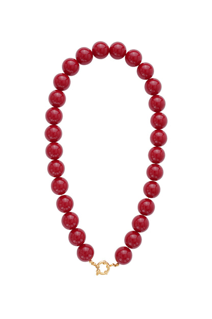 Collana con perle grandi e chiusura frontale-15mm
