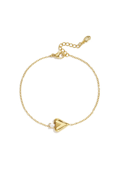 Braccialetti con ciondoli a forma di cuore in acciaio inossidabile, serie Simple Daily Simple, gioielli da donna