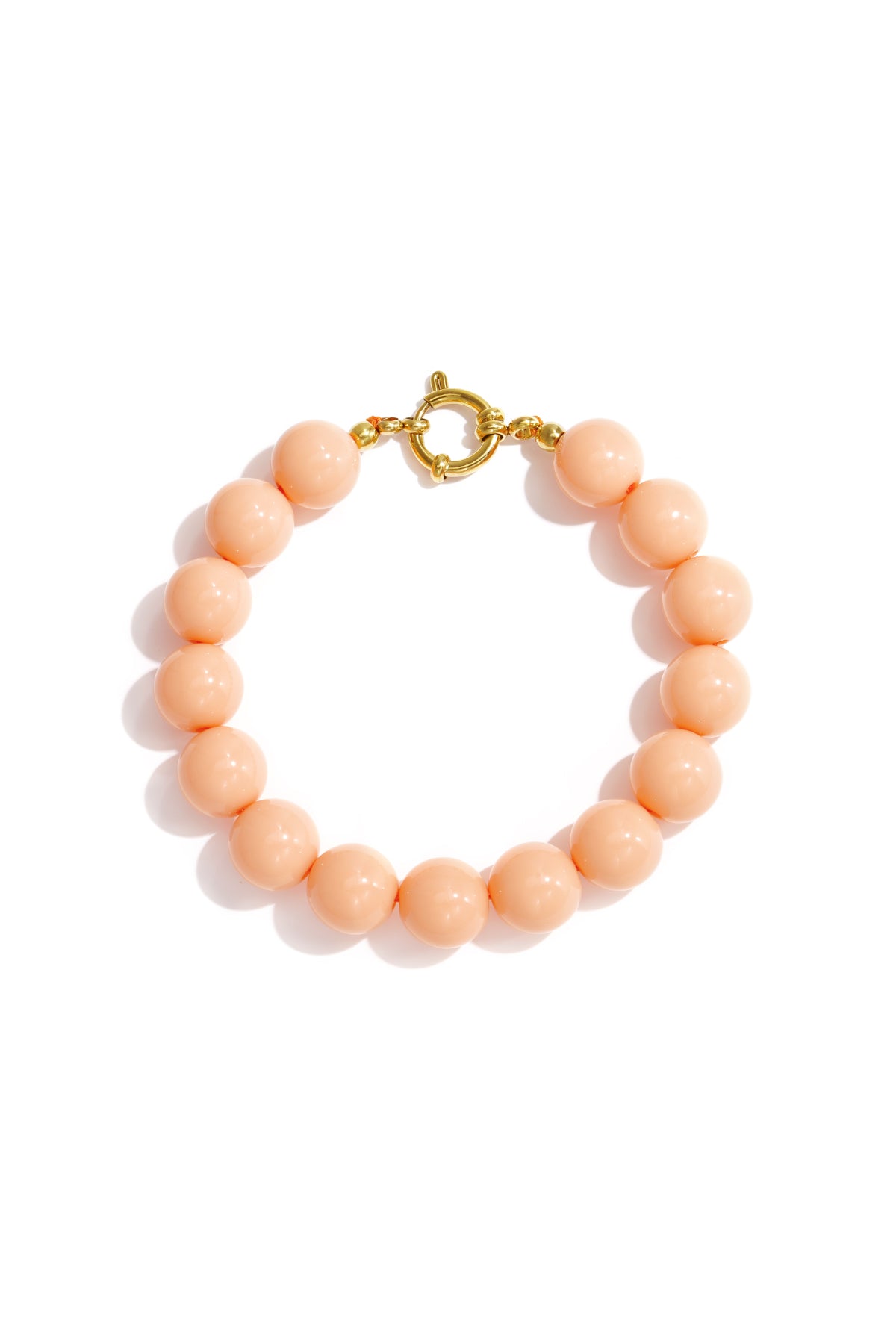 Bracciale con perline medie e chiusura frontale - 12 mm