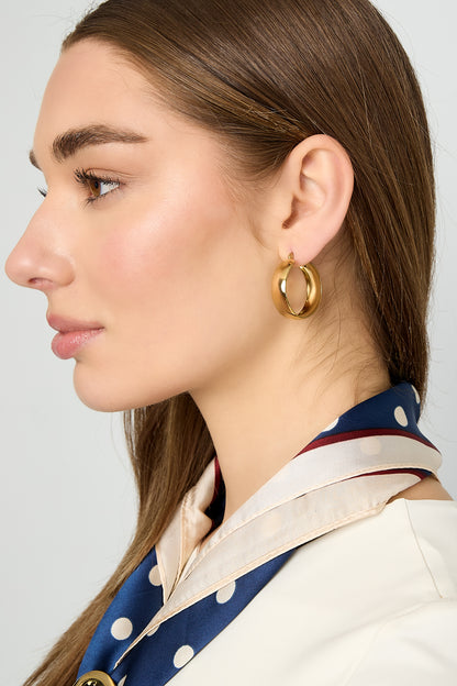 Orecchini a cerchio in acciaio inossidabile, casual, semplici, da donna, stile quotidiano