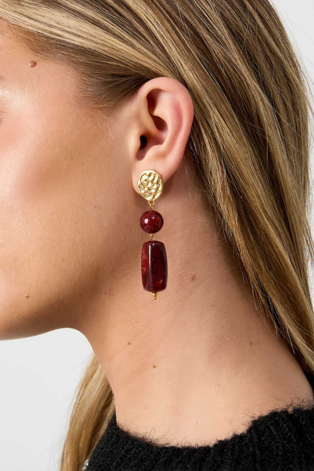 Orecchini pendenti in acciaio inossidabile con perline, serie Retro Daily Classic, gioielli da donna